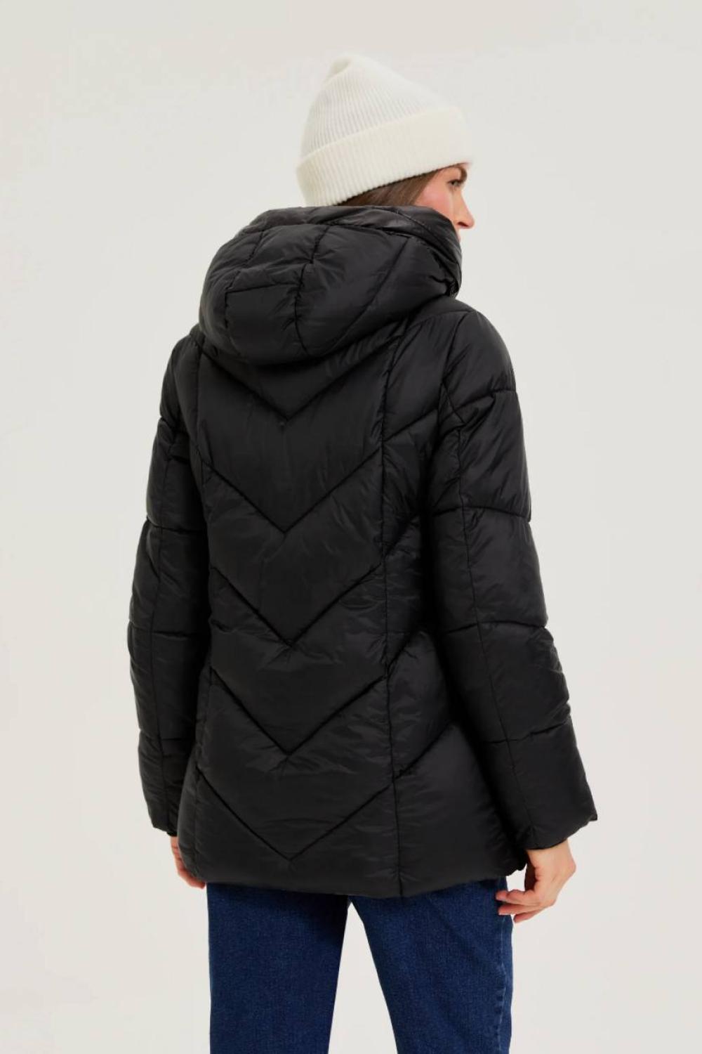 Women's black quilted jacket