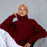 Women's sweater made of wool and mohair Bordeaux 2523 Bellise
