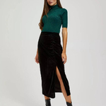 Black skirt with velour slit Z-SC-4215-L-realiz