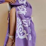 Embroidered dress in lavender color