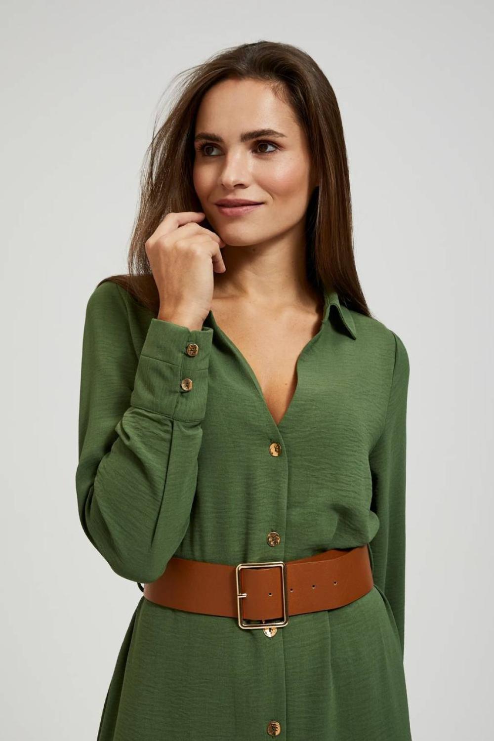Khaki shirt dress MOODO