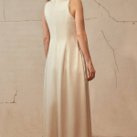 Vanilla satin maxi dress