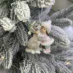 New Year's pendant/ Girl with dog