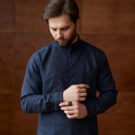 Men's embroidered linen shirt