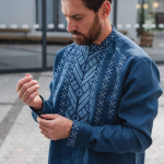 Men's embroidered linen shirt