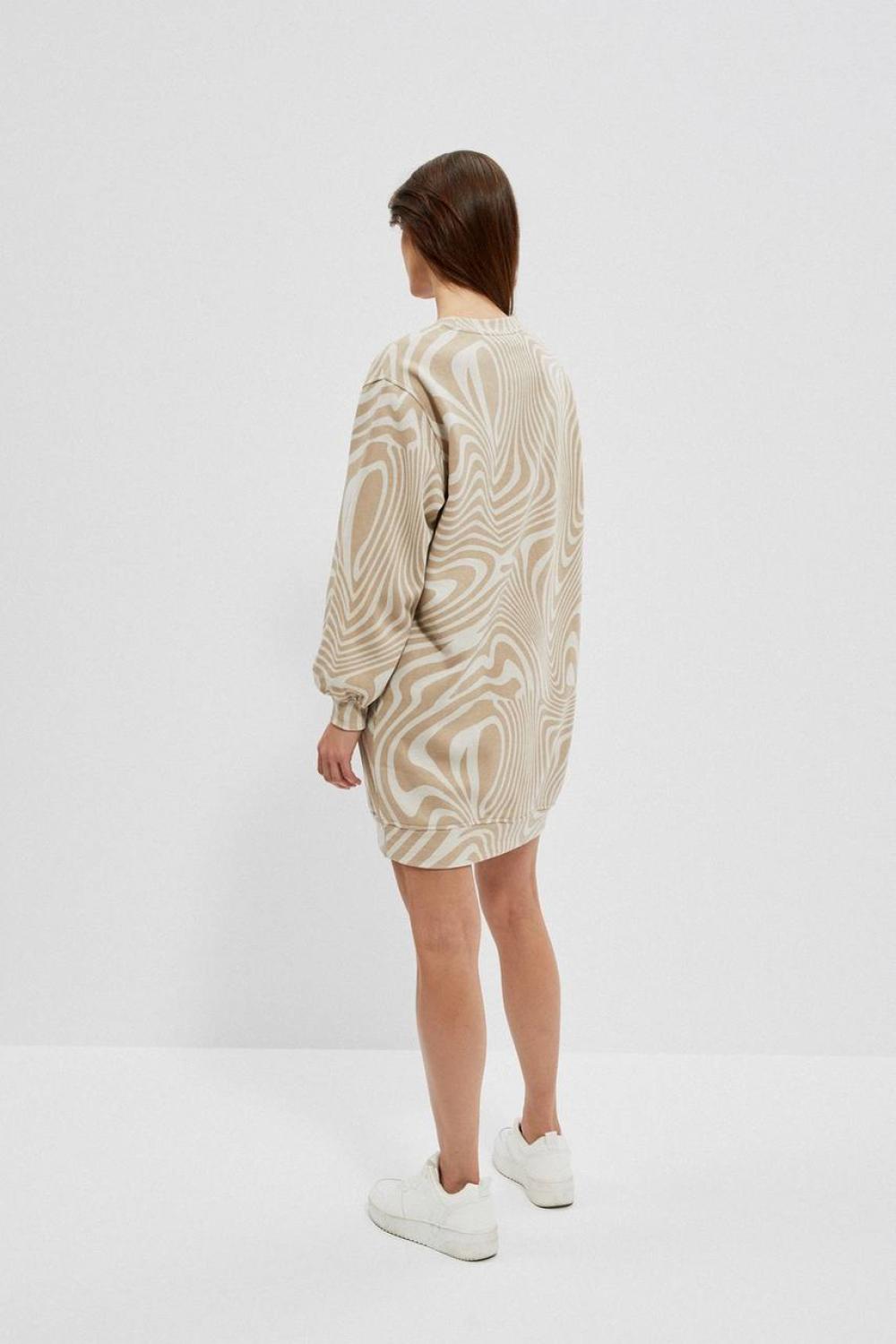 Beige knitted sweatshirt dress