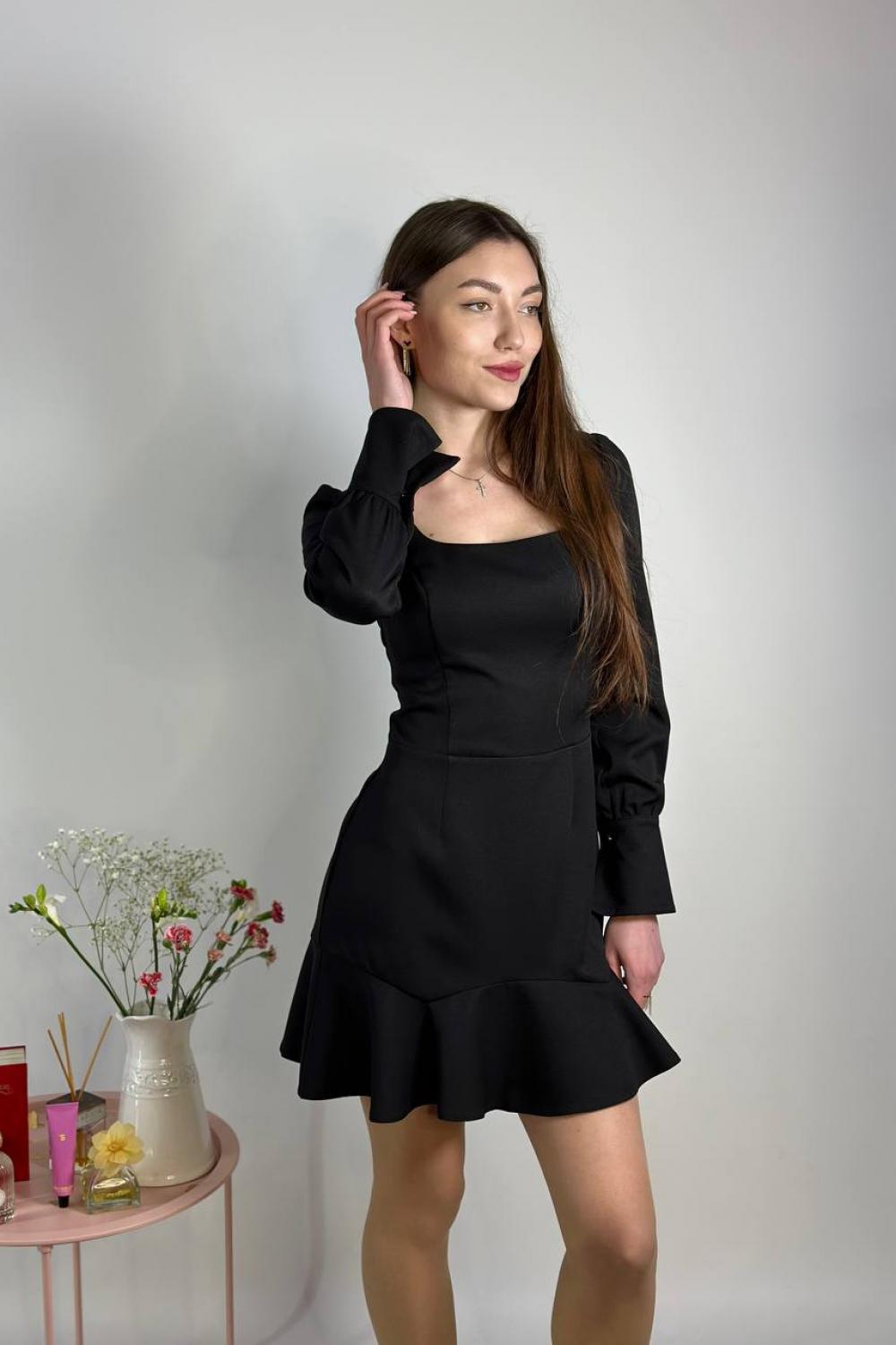 Black romantic mini dress