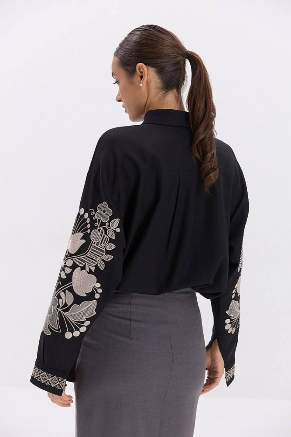 Black embroidery with gold
