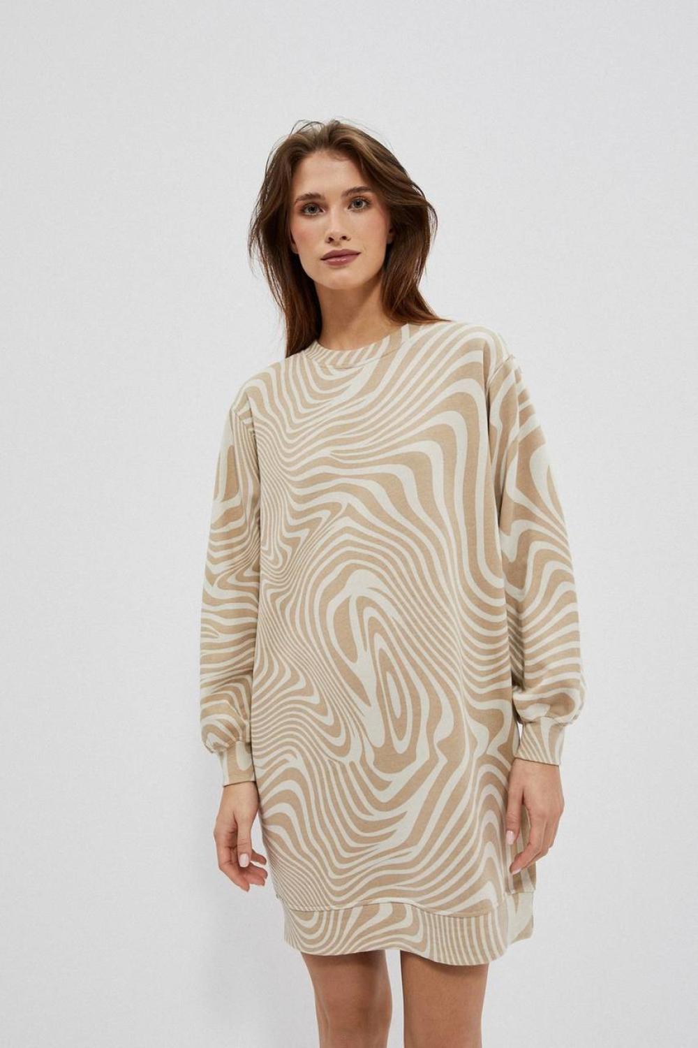 Beige knitted sweatshirt dress
