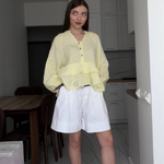 White cotton shorts livans_white