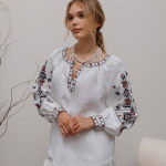 Women's Vyshyvanka Verkhovyna white and pink from Svarga
