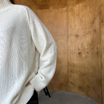 Ecru oversized sweater 100% wool