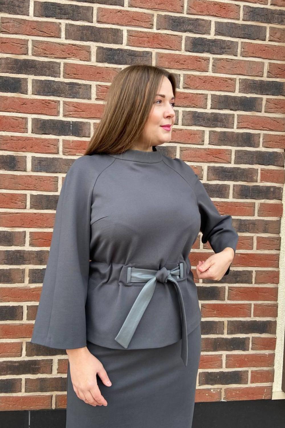 Women's graphite suit with skirt PS KV-3702 Petro Soroka
