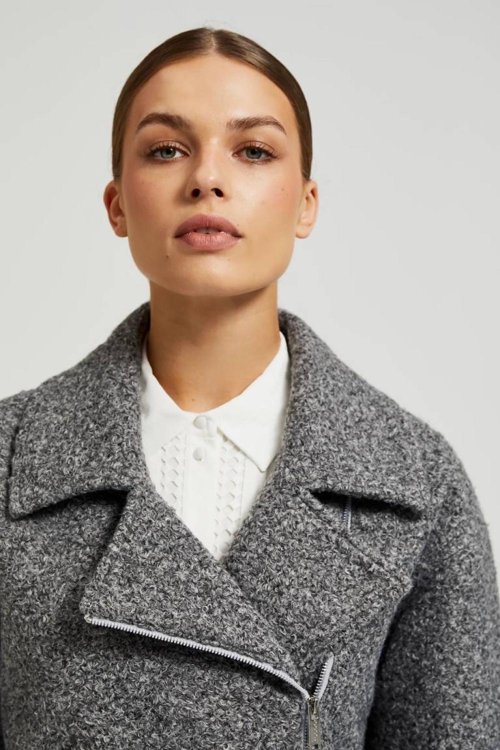 An elegant gray lined jacket