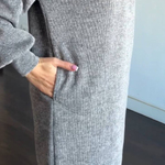 A loose-fitting knitted dress