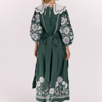 Khrystyna's embroidered dress of the author's work in emerald color