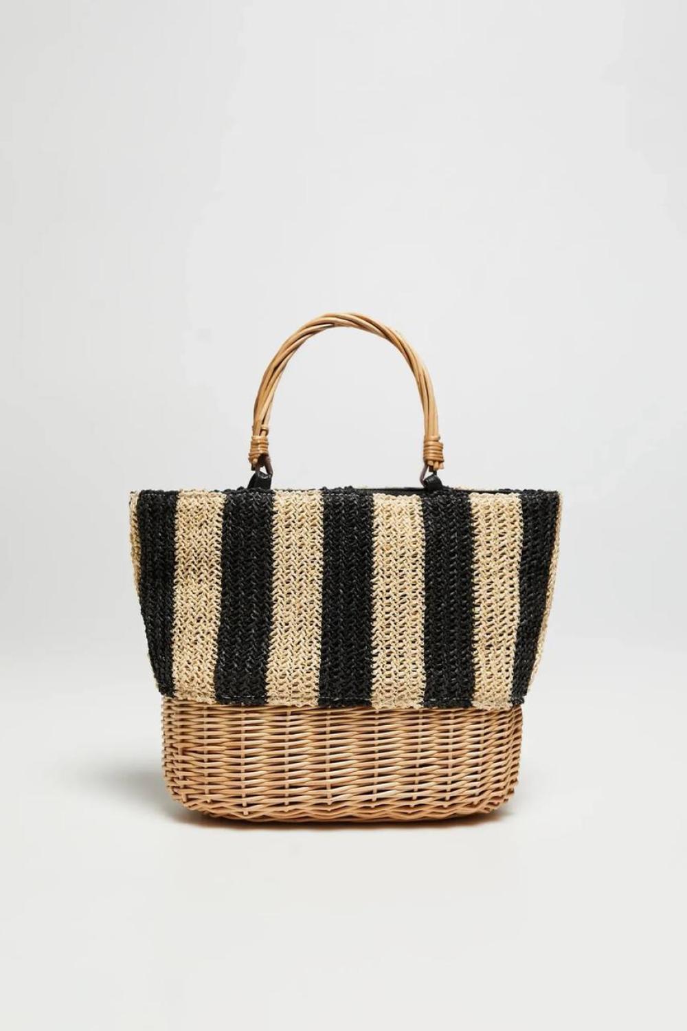 Black and white beach bag