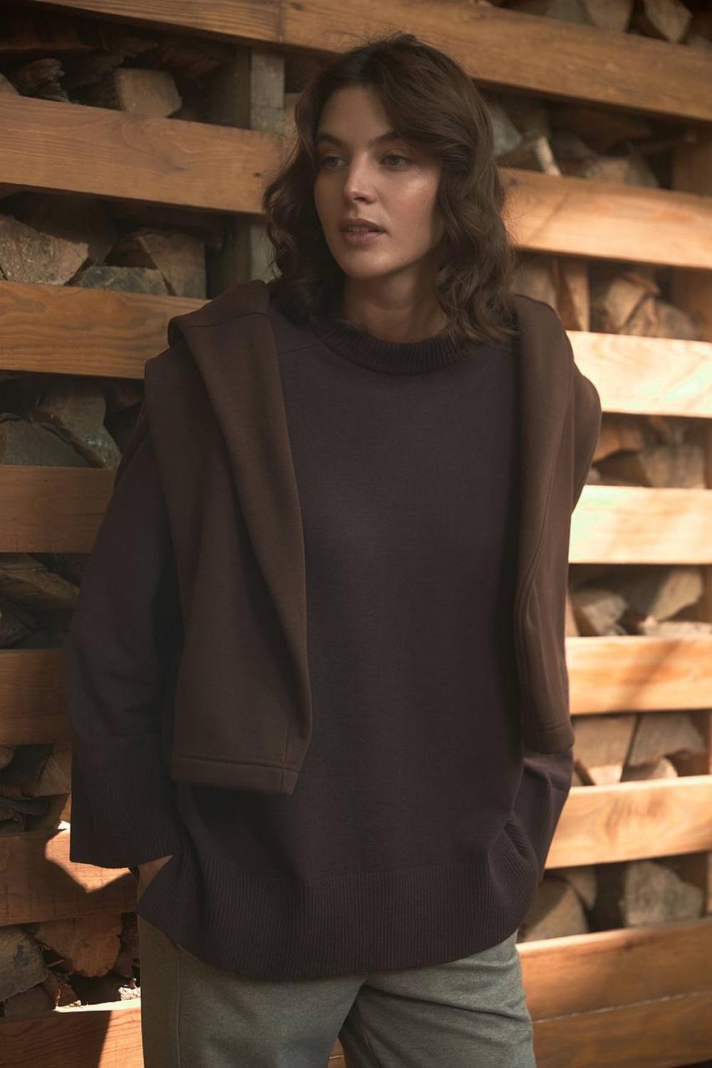 A loose-fitting jumper