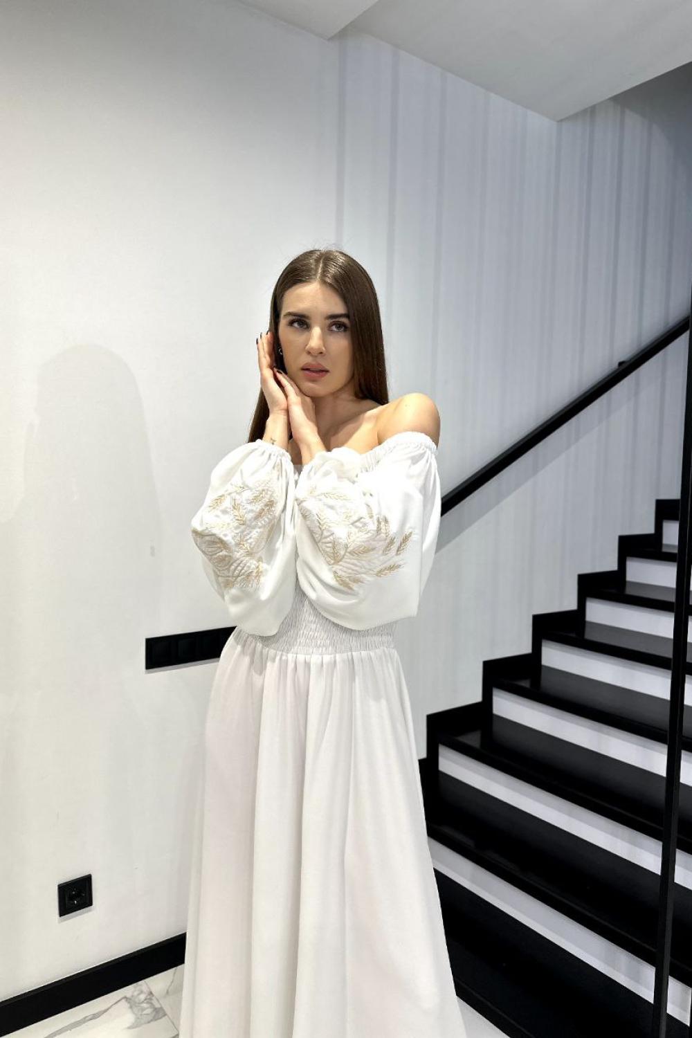 White dress with embroidered ears