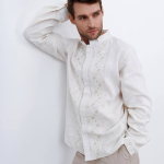 Men's embroidered jacket of the author's work.