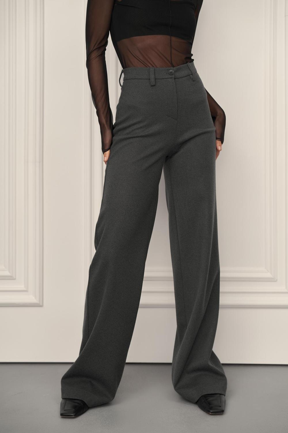 Women's palazzo pants graphite with added wool 519 ROY