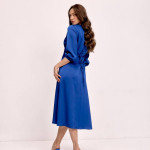 Blue silk midi dress