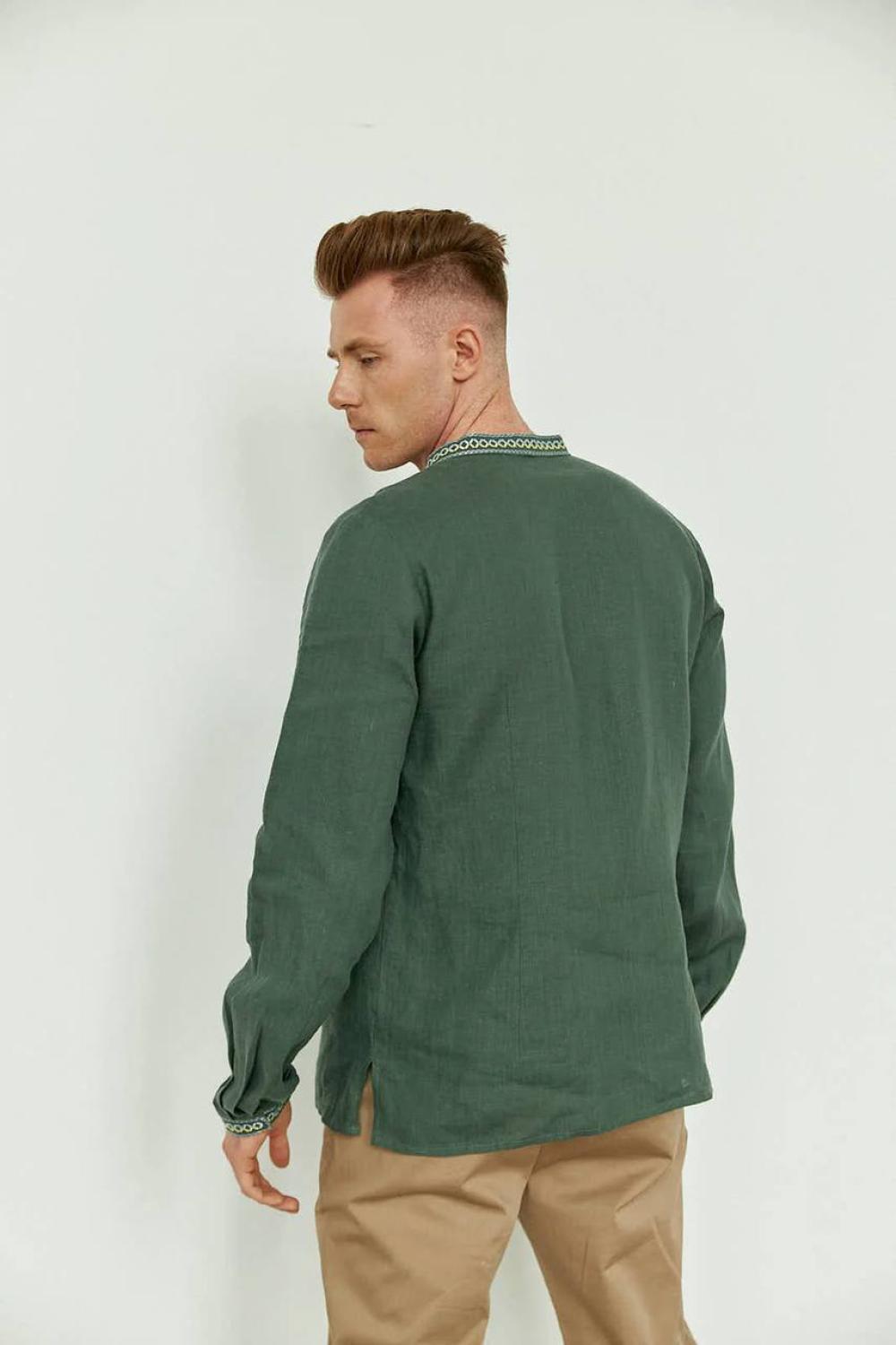 Custom embroidered emerald men's shirt EMBROIDERED GEM