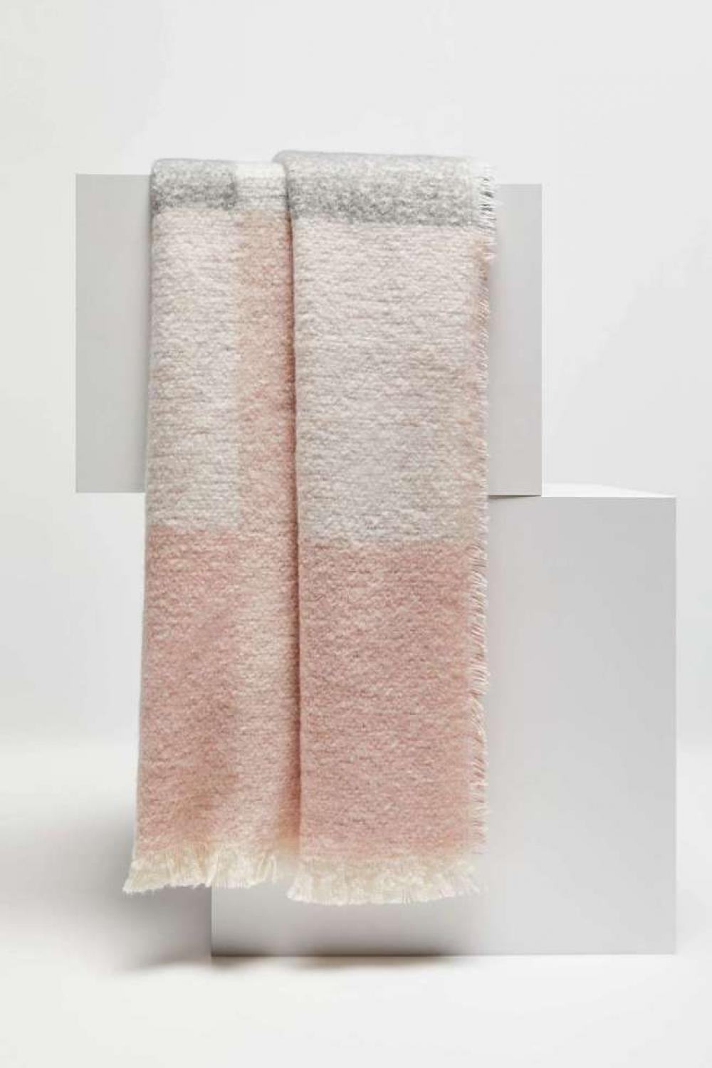 A pink checkered scarf