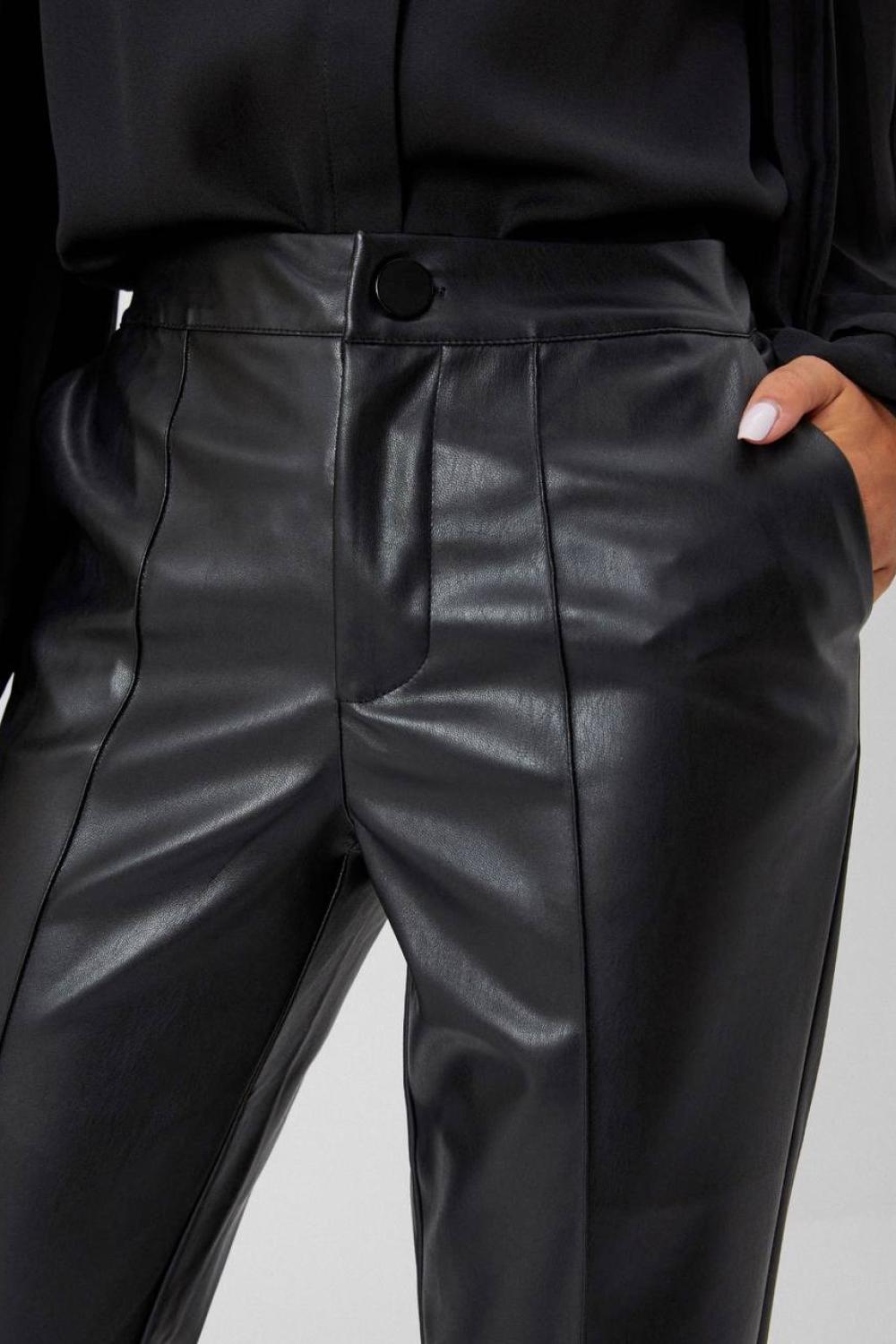 Pants women's black eco-leather Z-SP-3618 MOODO