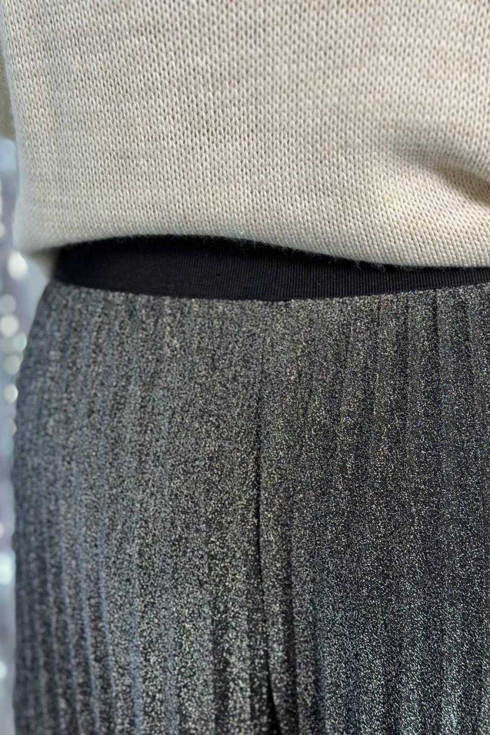 Pleated silver trousers-skirt with lining. Denmark
