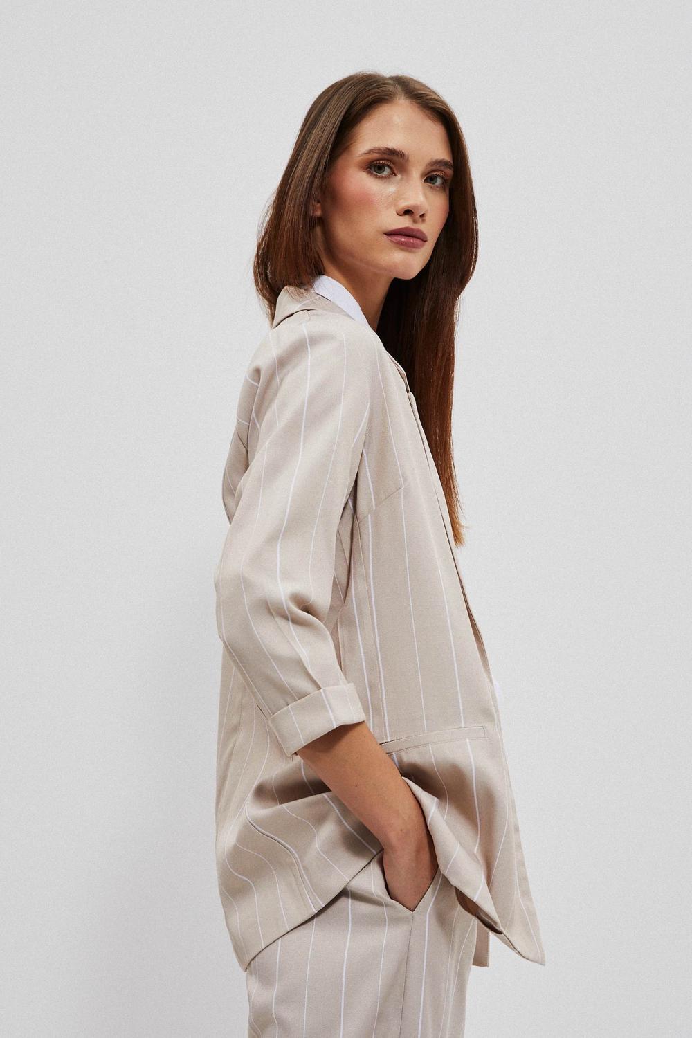 Jacket beige with short sleeves Moodo L-MR-4008