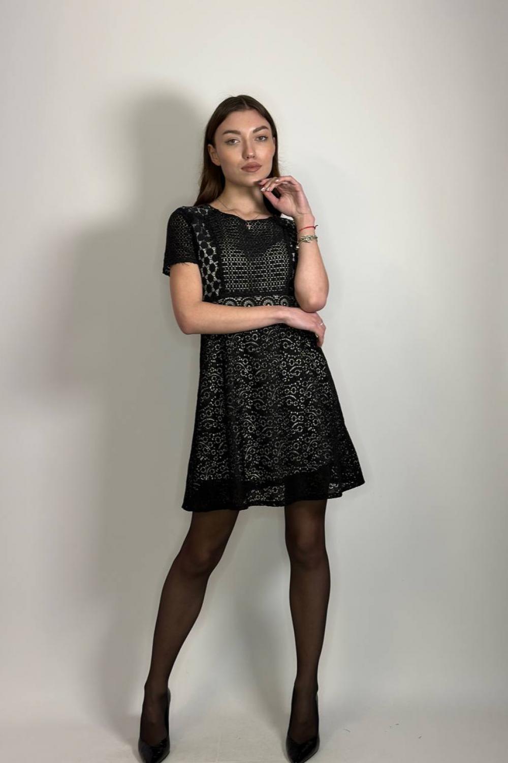 Сукня міні чорні ажурна Yuka Paris 17PE138