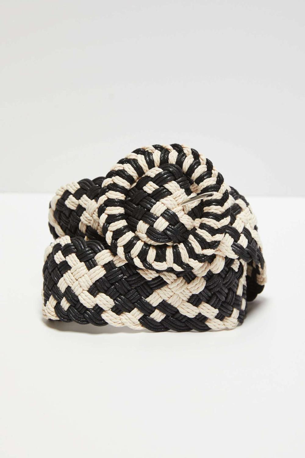 Belt black and white made of eco-leather MOODO L-PA-4002