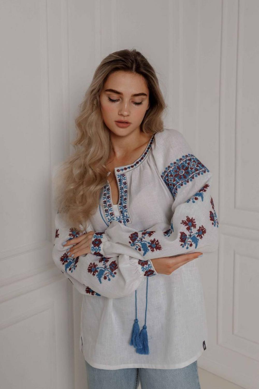 Вишиванка жіноча біла Луганщина SVARGA