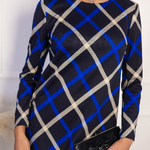 Classic knitted dress in blue check
