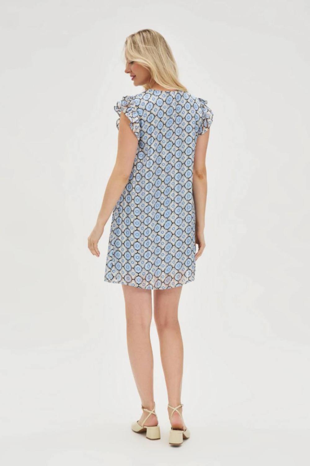 Summer dress in blue print