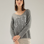 Jumper women's gray printed 199-22351B UNISONO