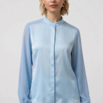 Light blue satin blouse