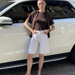 Шорти джинсові білі подовжені It's basic