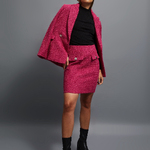 Women's fuchsia tweed jacket Z-MR-4204 MOODO