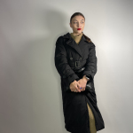Trench coat women's black insulated 937-01 HARDY