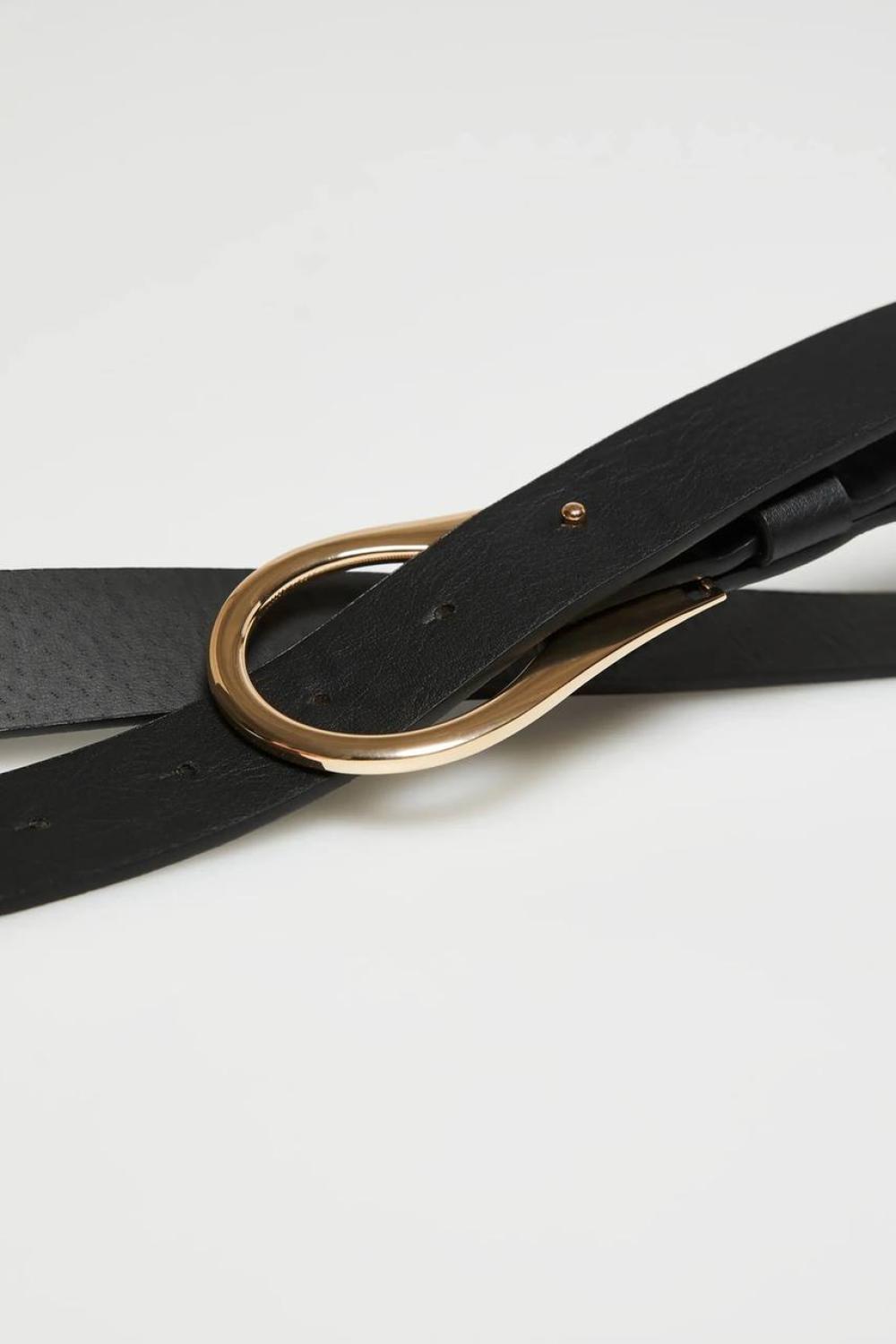 Black belt made of premium quality eco-leather