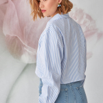 Shirt curtis blue striped cropped STIMMA