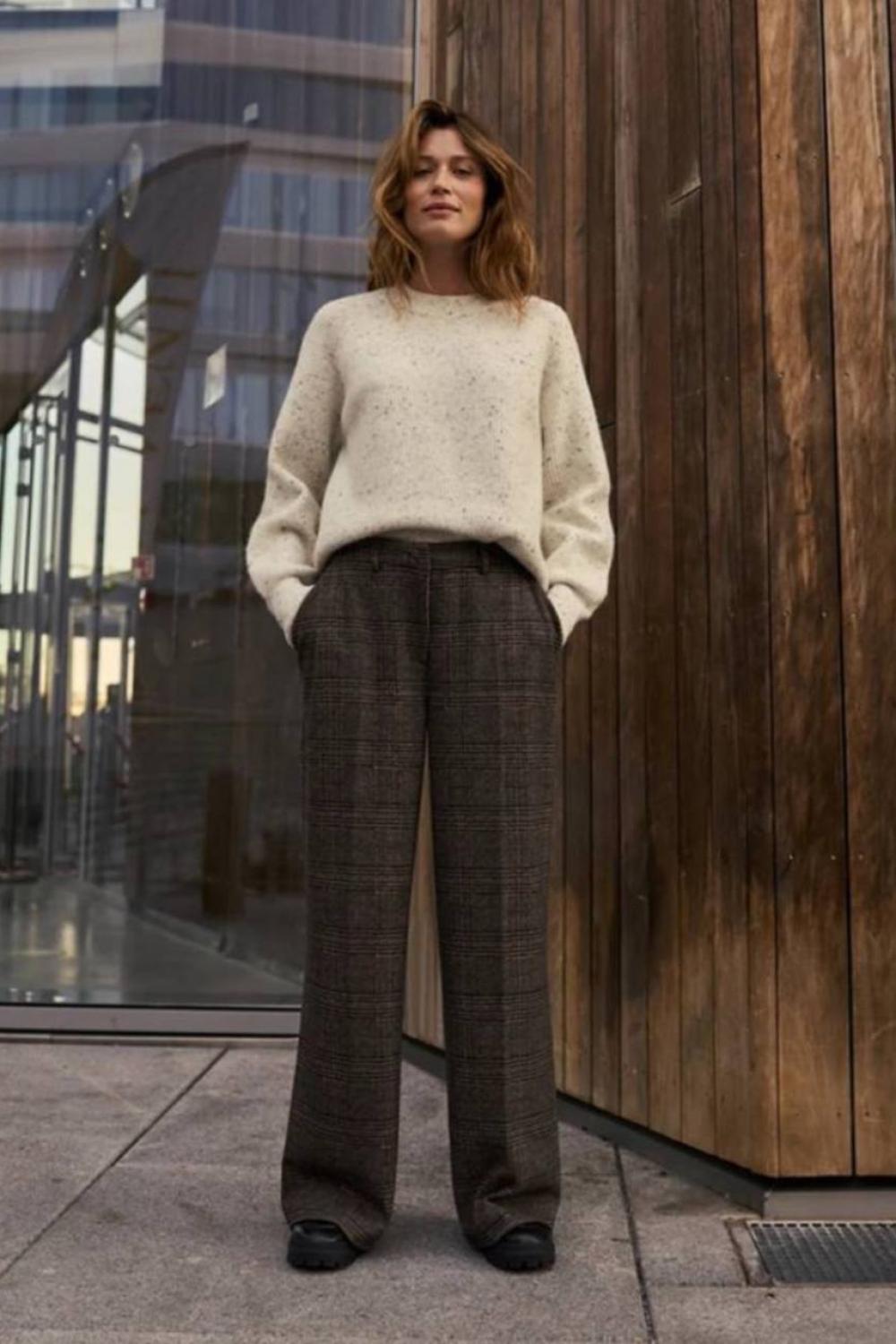 Brown warm checked trousers Z-SP-4812-brown-L-realiz