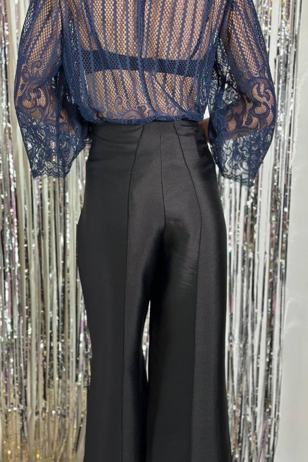 Black culottes made from premium polished fabric. Denmark