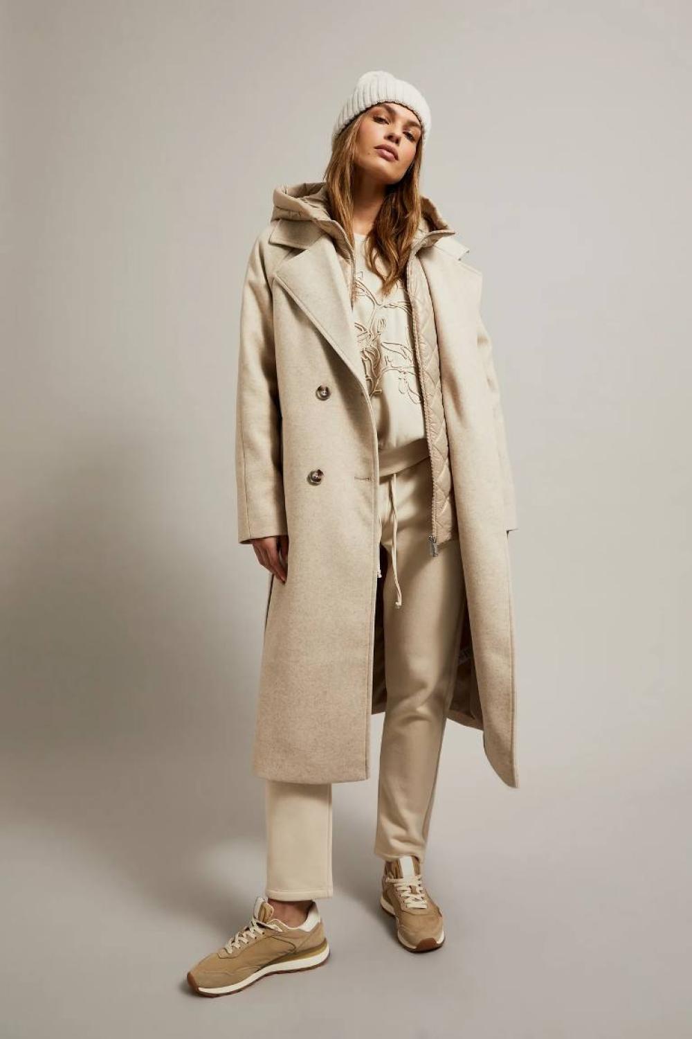 A beige coat