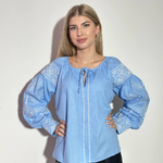 Blue embroidery