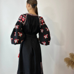 Cукня-вишиванка жіноча лляна чорна Мальва EMBROIDERED GEM