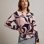 pink printed sweater