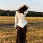 Milk top with figured basque